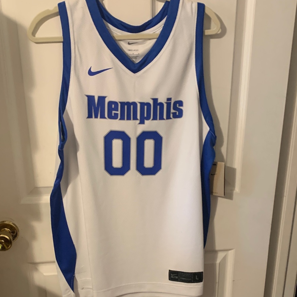 Nike Memphis Basketball Jersey - White with Blue Accents